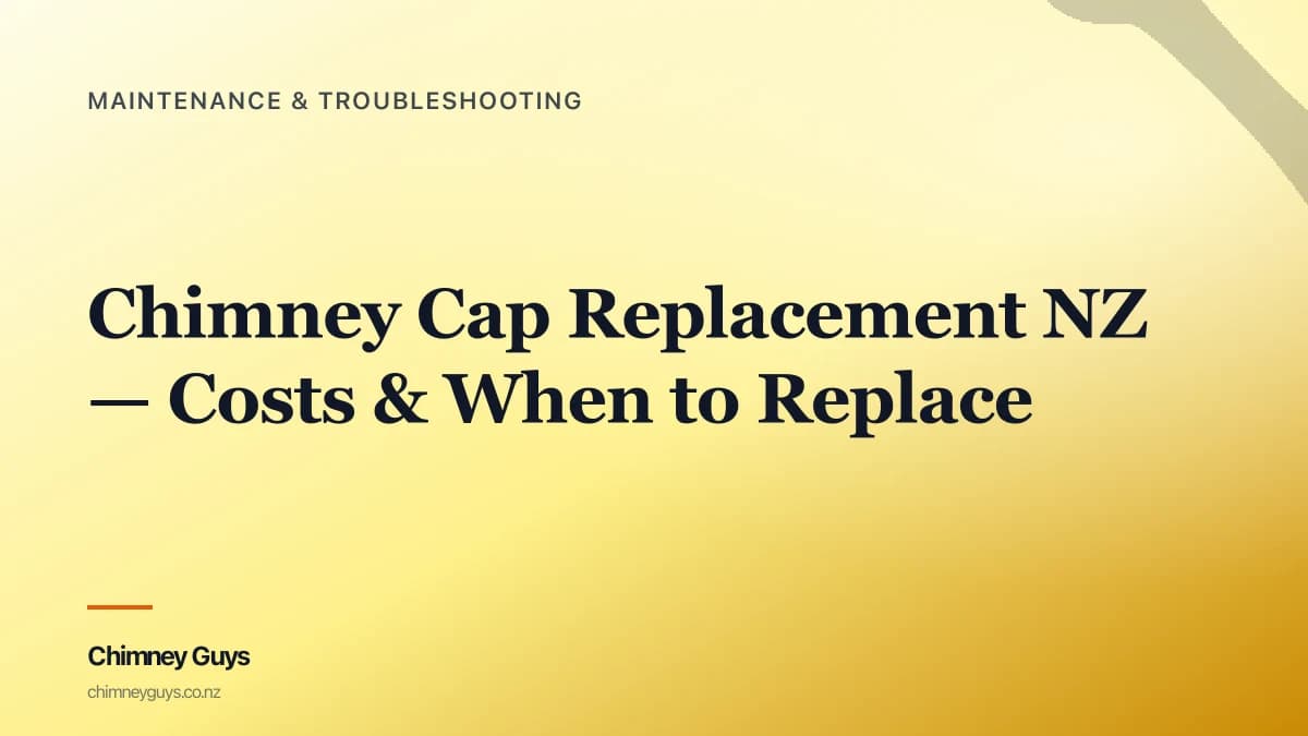 Chimney Cap Replacement NZ — Costs & When to Replace — Infographic