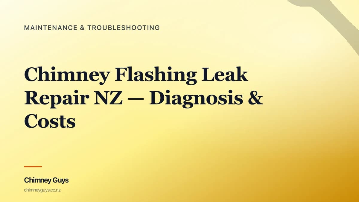 Chimney Flashing Leak Repair NZ — Diagnosis & Costs — Infographic