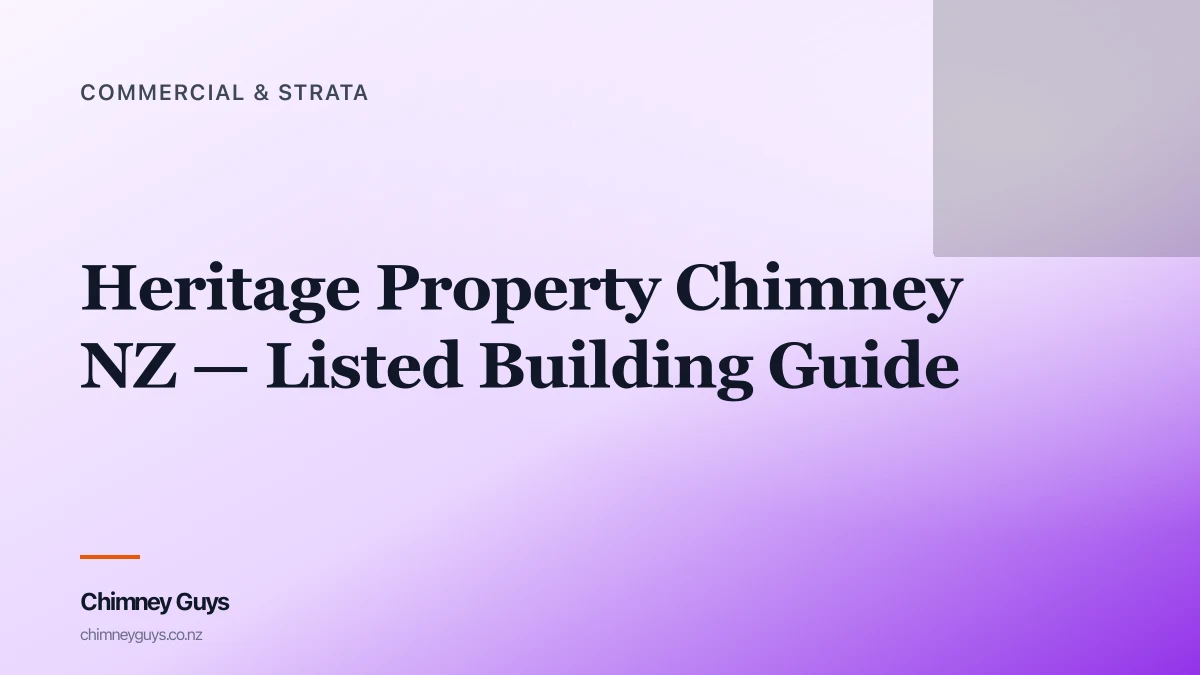 Heritage Property Chimney NZ — Listed Building Maintenance — Infographic