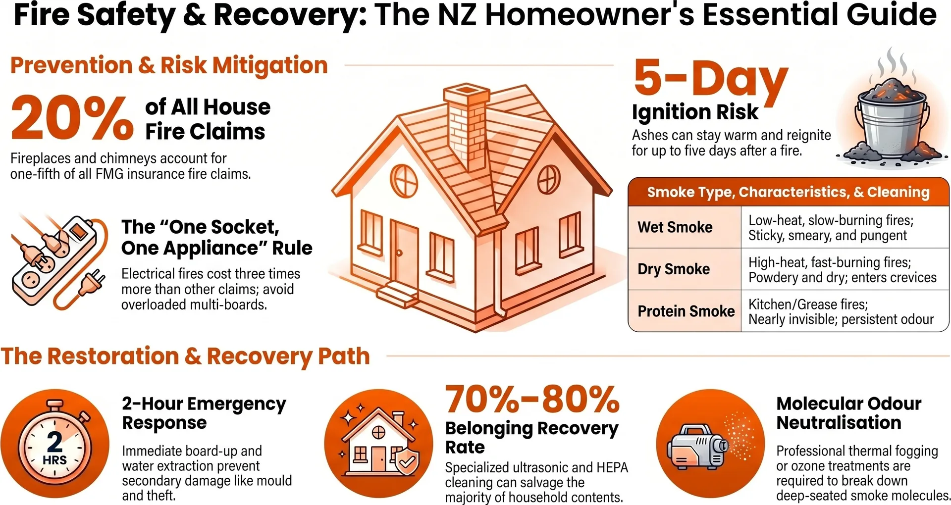 What to Do After a Chimney Fire NZ — Recovery Guide — Infographic