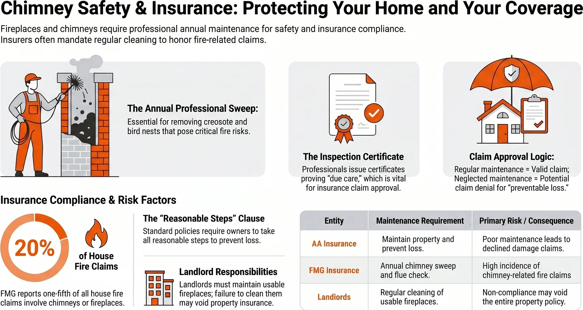 Chimney Sweep Certificate NZ — Insurance Guide — Infographic